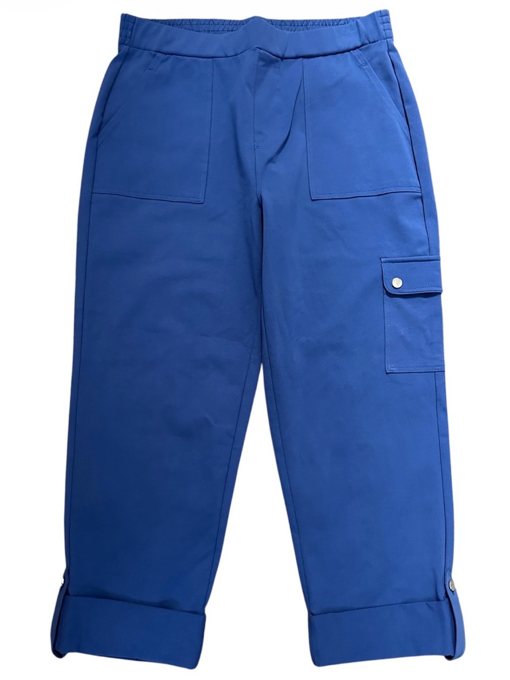 Women’s Elastic-Waist Cargo Pants - Blue size S